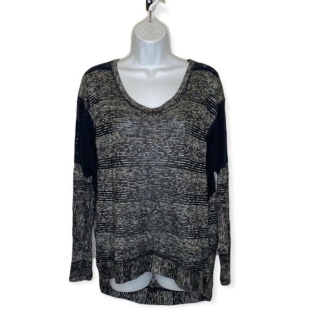 Free people We the free Rose Knit Lace/ Mesh Long Sleeve  top size XS